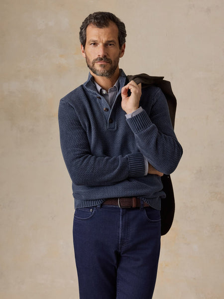 Faherty Sunwashed Dockside Sweater - Abyss Navy - nineNORTH