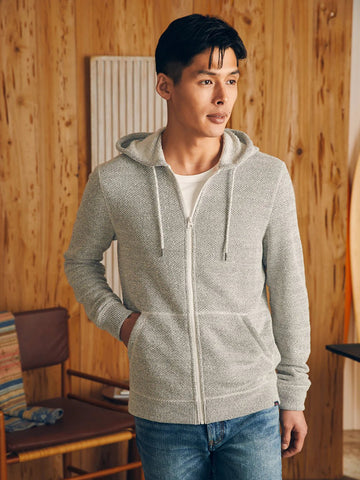 Faherty Whitewater Full Zip Hoodie / Grey Shell Loop - nineNORTH | Men's & Women's Clothing Boutique