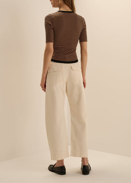 Favorite Daughter The Foundation Henley - Camel Black Stripe - nineNORTH