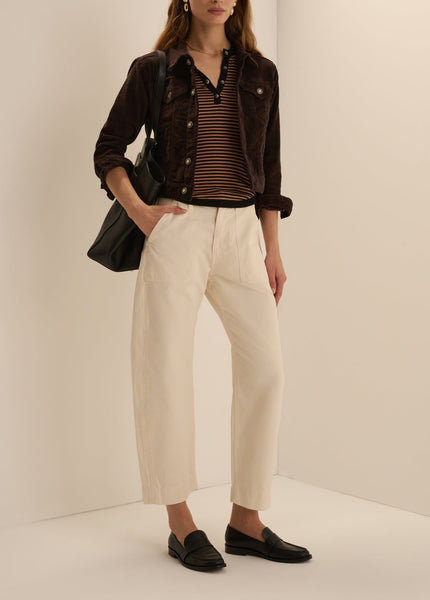Favorite Daughter The Foundation Henley - Camel Black Stripe - nineNORTH