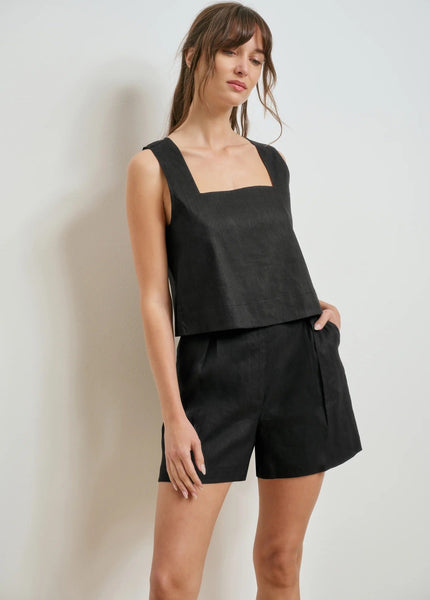 Favorite Daughter The Linen Abby Top - Black - nineNORTH | Men's & Women's Clothing Boutique