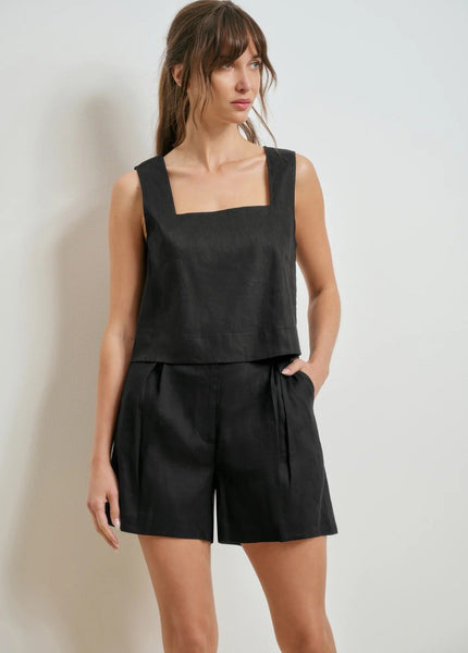 Favorite Daughter The Linen Abby Top - Black - nineNORTH | Men's & Women's Clothing Boutique