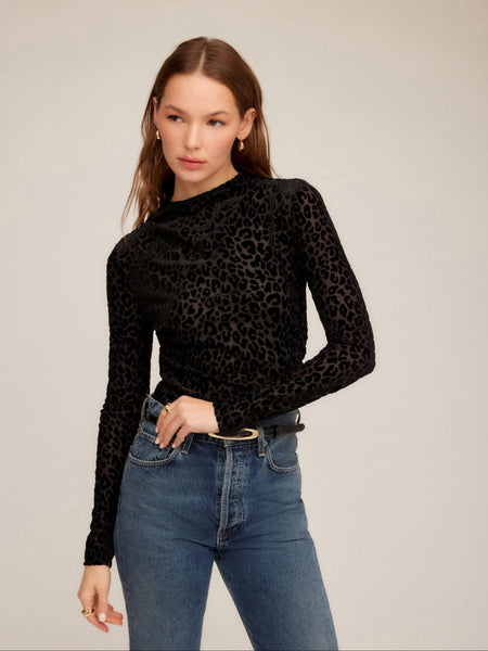 FIFTEEN TWENTY Khami Velvet Burnout Shirred Top / Leopard - nineNORTH | Men's & Women's Clothing Boutique