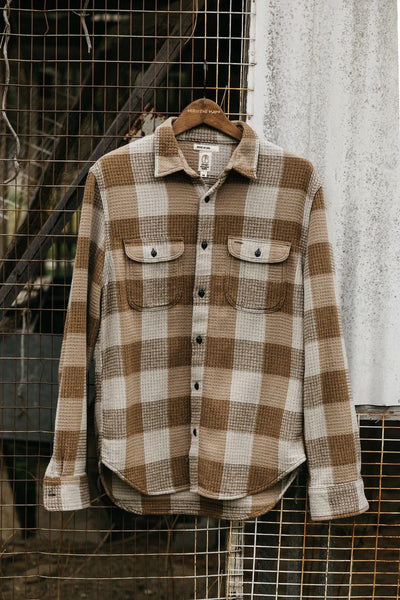 Hiroshi Kato The Brace Waffle Plaid / Fog - nineNORTH | Men's & Women's Clothing Boutique
