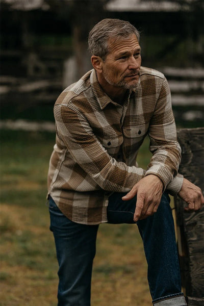 Hiroshi Kato The Brace Waffle Plaid / Fog - nineNORTH | Men's & Women's Clothing Boutique