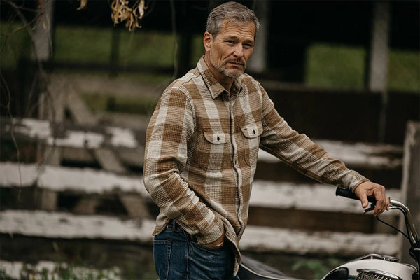 Hiroshi Kato The Brace Waffle Plaid / Fog - nineNORTH | Men's & Women's Clothing Boutique