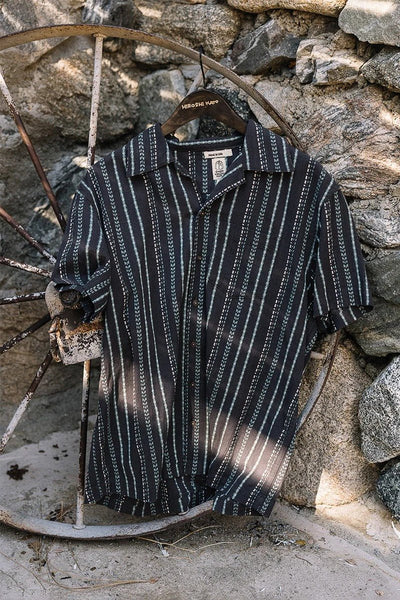 Hiroshi Kato The Wrench Gauze Dobby Stripe Shirt - Charcoal - nineNORTH | Men's & Women's Clothing Boutique