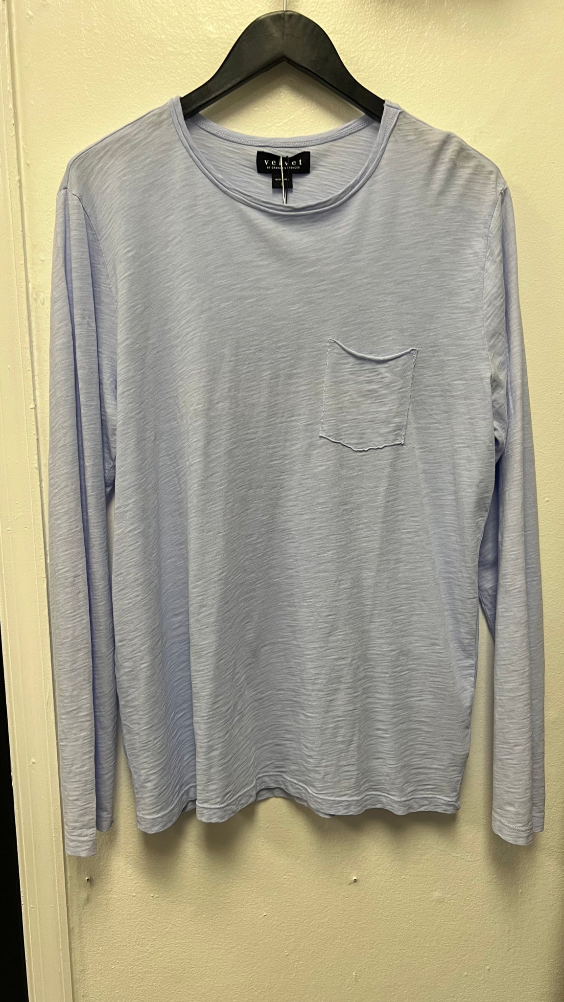 Velvet Simeon Raw Edge Cotton Club Tee / Mist
