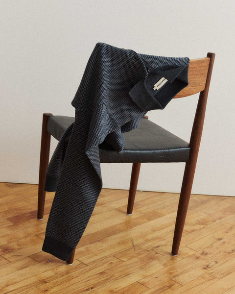 Taylor Stitch The Newton Sweater Polo - Navy Birdseye Merino