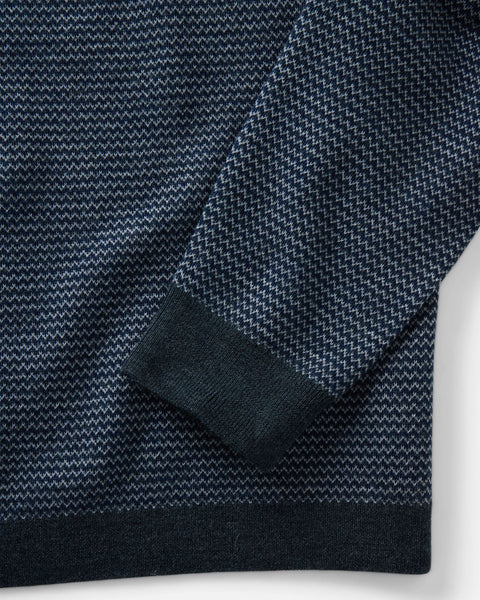 Taylor Stitch The Newton Sweater Polo - Navy Birdseye Merino