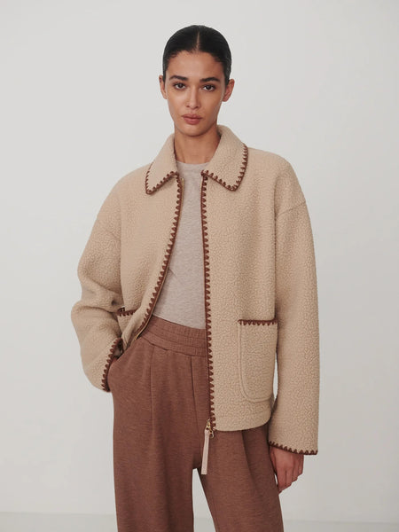 Varley Ruiko Zip-Through Fleece - Light Taupe