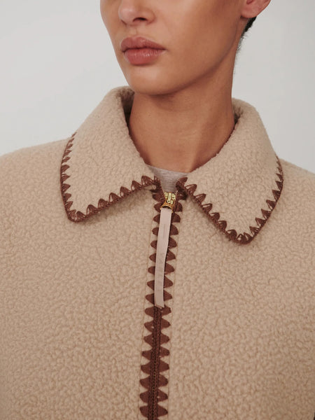 Varley Ruiko Zip-Through Fleece - Light Taupe