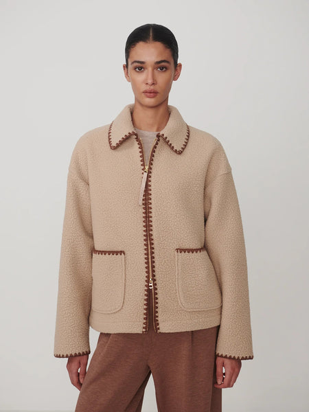 Varley Ruiko Zip-Through Fleece - Light Taupe