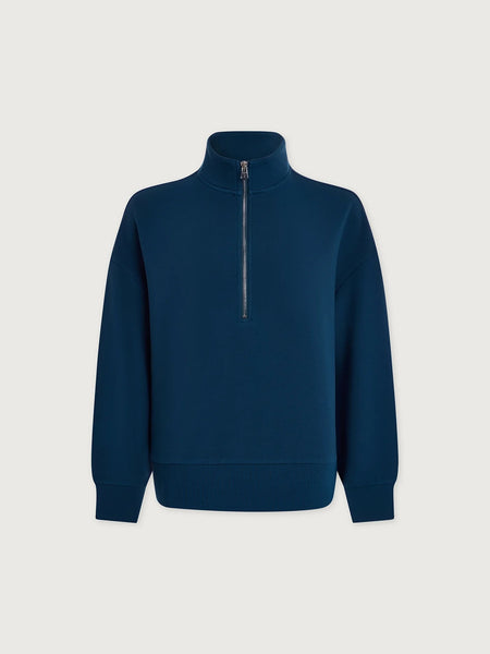 Varley Mavis Mock Neck Sweat - Sea Blue