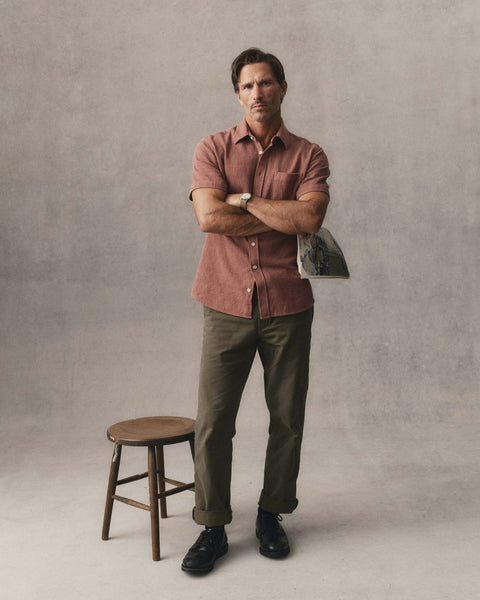 Taylor Stitch The Short Sleeve California - Redwood Hacci