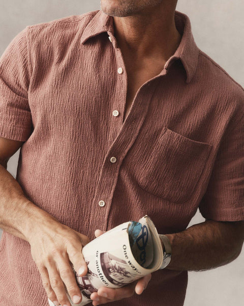 Taylor Stitch The Short Sleeve California - Redwood Hacci