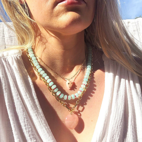 Islands Stone Candy Beaded Necklace - Aqua - nineNORTH | Men's & Women's Clothing Boutique