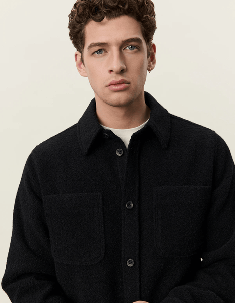 Les Deux Bouclé Overshirt - Black - nineNORTH | Men's & Women's Clothing Boutique