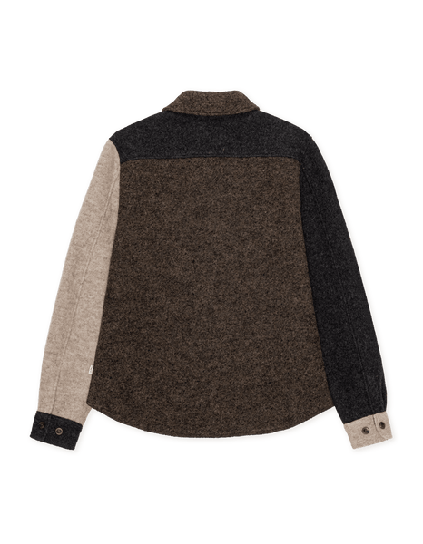 Les Deux Wool Colorblock Overshirt - Mole Brown - nineNORTH | Men's & Women's Clothing Boutique