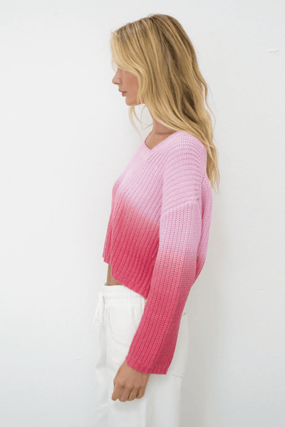 LNA Angle V Dip Dye Sweater / Pink - nineNORTH | Men's & Women's Clothing Boutique