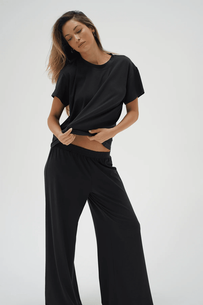 LNA Ava Oversized Spandex Jersey Tee - Black - nineNORTH | Men's & Women's Clothing Boutique