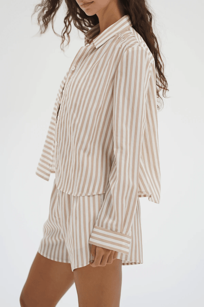 LNA Bondi Button Up Blouse - Sandbar Stripe - nineNORTH | Men's & Women's Clothing Boutique