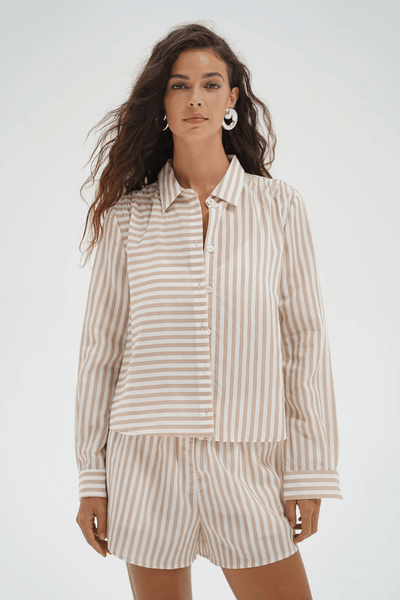 LNA Bondi Button Up Blouse - Sandbar Stripe - nineNORTH | Men's & Women's Clothing Boutique