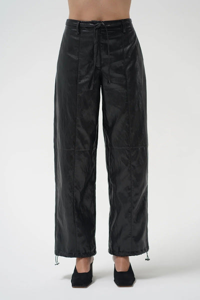 LNA Brixton Faux Leather Pant - Black - nineNORTH