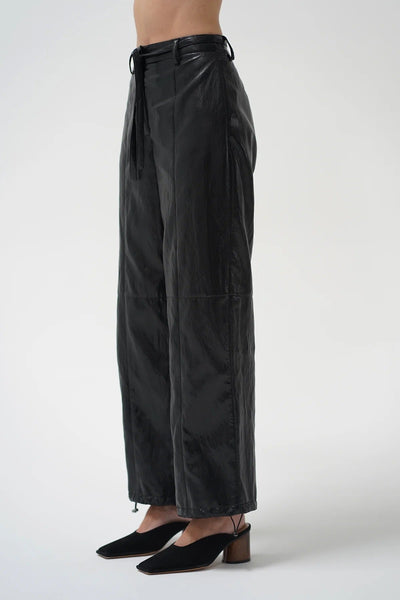 LNA Brixton Faux Leather Pant - Black - nineNORTH