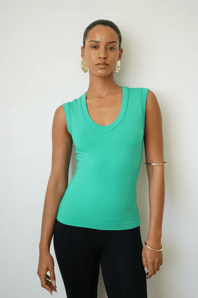 LNA Carey Deep V Tank - Kelly Green - nineNORTH | Men's & Women's Clothing Boutique