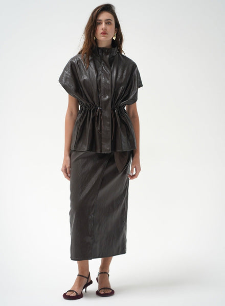 LNA Fairfax Short Sleeve Leather Jacket - Brown - nineNORTH | Men's & Women's Clothing Boutique