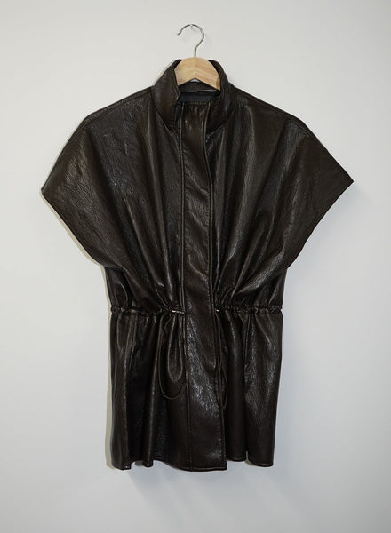 LNA Fairfax Short Sleeve Leather Jacket - Brown - nineNORTH | Men's & Women's Clothing Boutique
