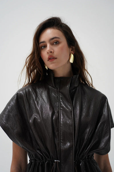 LNA Fairfax Short Sleeve Leather Jacket - Brown - nineNORTH | Men's & Women's Clothing Boutique