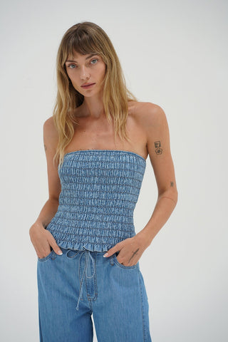 LNA Gigi Tube Top / Faded Blue - nineNORTH | Men's & Women's Clothing Boutique