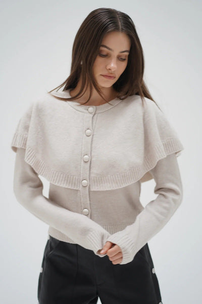 LNA Holly Cape Cardigan / Blush Ivory - nineNORTH | Men's & Women's Clothing Boutique
