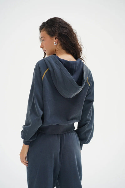 LNA Lennon Zip Up Hoodie / Stone Wash Navy - nineNORTH | Men's & Women's Clothing Boutique