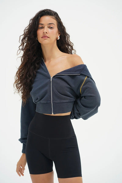 LNA Lennon Zip Up Hoodie / Stone Wash Navy - nineNORTH | Men's & Women's Clothing Boutique