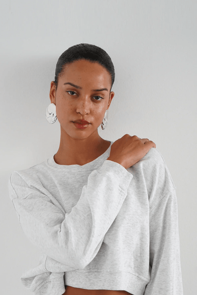 LNA Summer Cropped Sweatshirt - Light Ash Heather Grey - nineNORTH | Men's & Women's Clothing Boutique