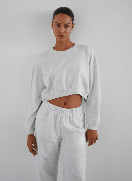 LNA Summer Cropped Sweatshirt - Light Ash Heather Grey - nineNORTH | Men's & Women's Clothing Boutique