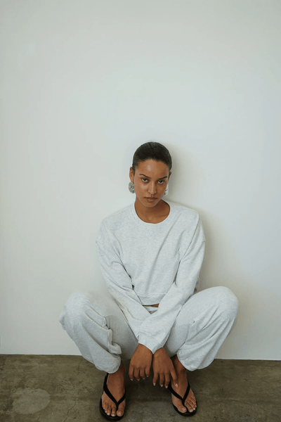 LNA Summer Cropped Sweatshirt - Light Ash Heather Grey - nineNORTH | Men's & Women's Clothing Boutique