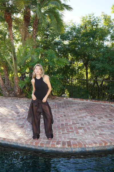 LNA Velma Sheer Pant - Chocolate Black - nineNORTH | Men's & Women's Clothing Boutique