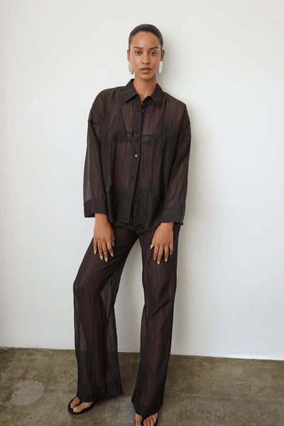 LNA Velma Sheer Pant - Chocolate Black - nineNORTH | Men's & Women's Clothing Boutique