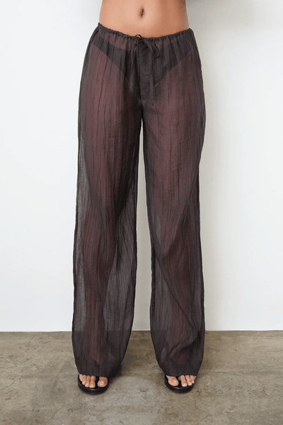 LNA Velma Sheer Pant - Chocolate Black - nineNORTH | Men's & Women's Clothing Boutique