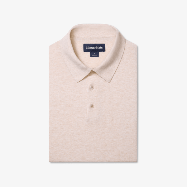 Mizzen+Main Ashe Sweater Polo - Oat Heather - nineNORTH | Men's & Women's Clothing Boutique