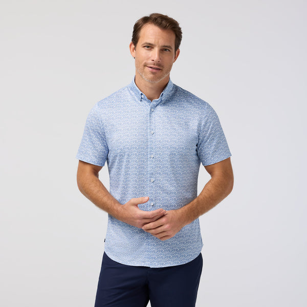 Mizzen+Main Halyard Short Sleeve - Coastal Fjord Textured Palm Print - nineNORTH | Men's & Women's Clothing Boutique