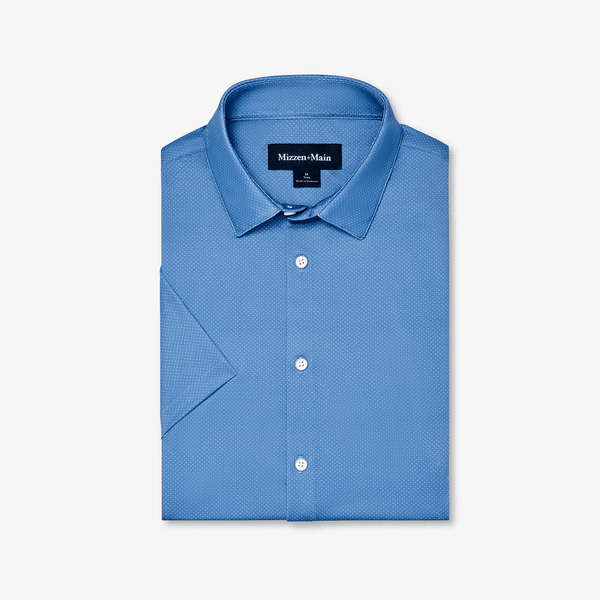Mizzen+Main Halyard Short Sleeve - Coastal Wave Tonal Micro Dot - nineNORTH | Men's & Women's Clothing Boutique