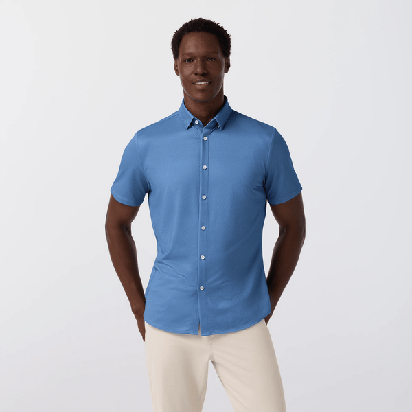 Mizzen+Main Halyard Short Sleeve - Coastal Wave Tonal Micro Dot - nineNORTH | Men's & Women's Clothing Boutique