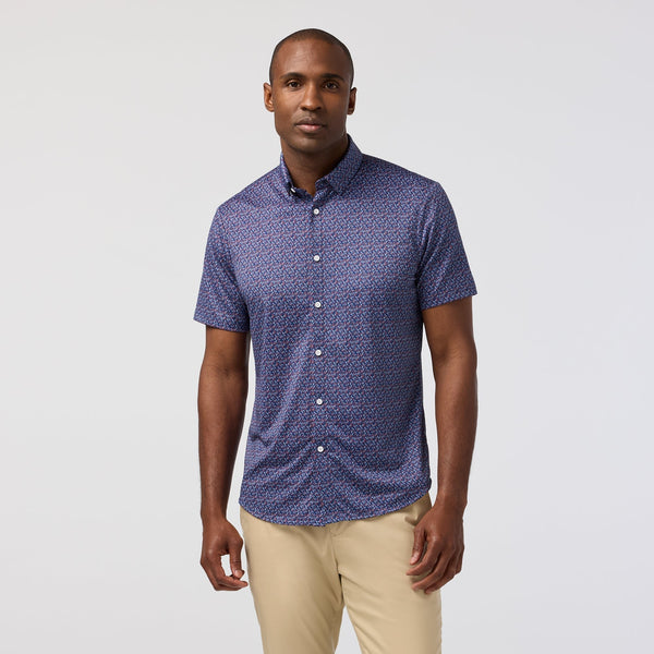 Mizzen+Main Halyard Short Sleeve - Midnight Navy Variegated Leaf - nineNORTH | Men's & Women's Clothing Boutique