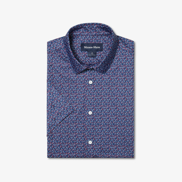 Mizzen+Main Halyard Short Sleeve - Midnight Navy Variegated Leaf - nineNORTH | Men's & Women's Clothing Boutique