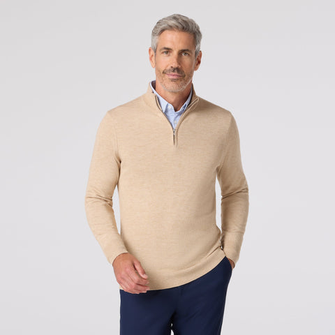 Mizzen+Main Heritage Quarter Zip / Khaki Heather - nineNORTH | Men's & Women's Clothing Boutique